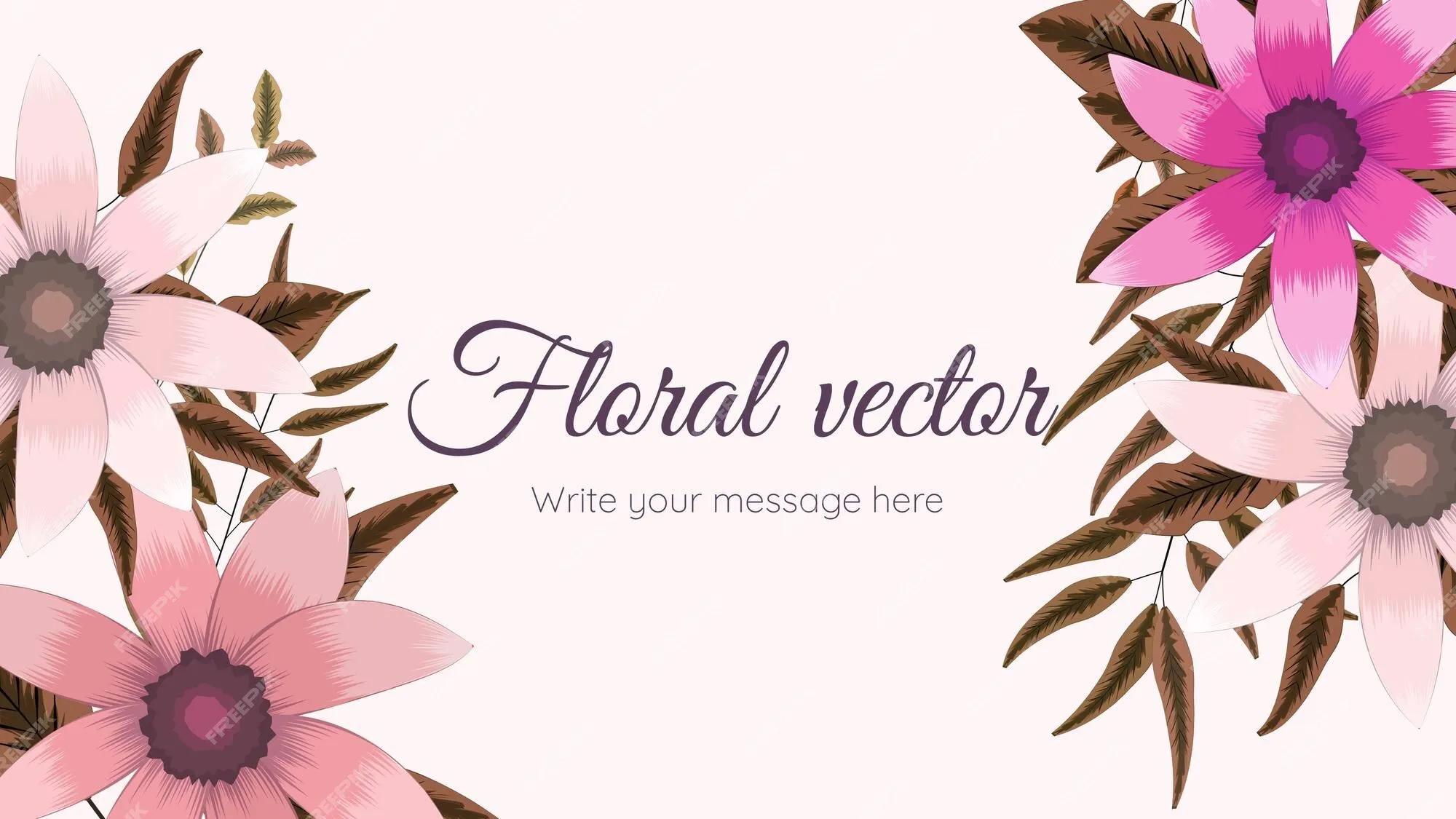 La plantilla de fondo de flores en flor con lindos elementos florales deja  enredaderas adecuadas para la web | Vector Premium