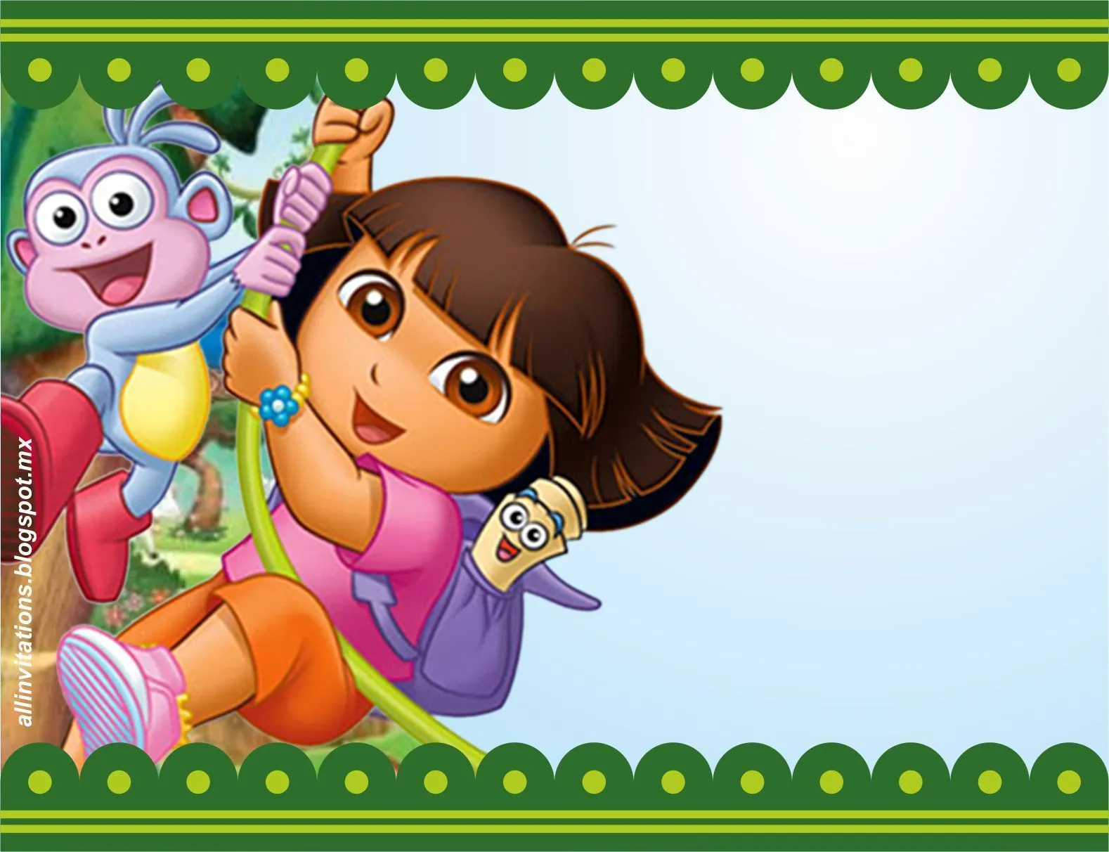 Plantilla invitacion de Dora La Exploradora | Printables | Pinterest