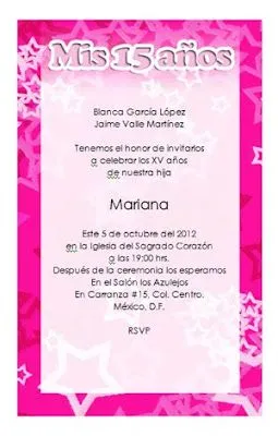 Invitaciones de 15 años plantillas - Imagui