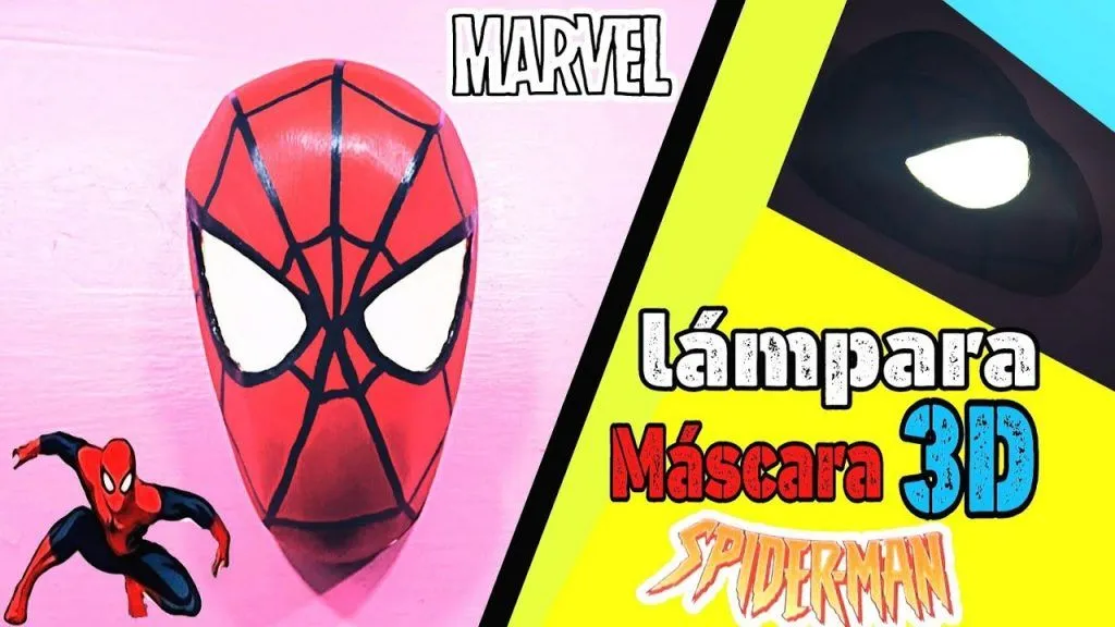 Plantilla De Lámpara Máscara 3D Spiderman - Hacelo Vos