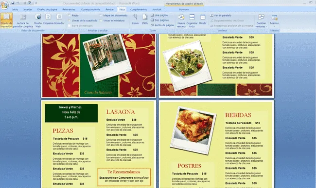 Plantilla para Menú de Restaurante Italiano | Menus de ...