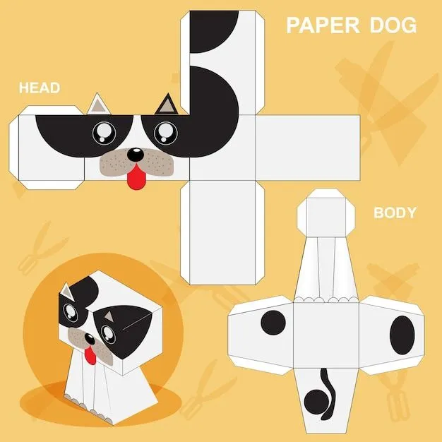 Plantilla de perro de papel | Vector Premium