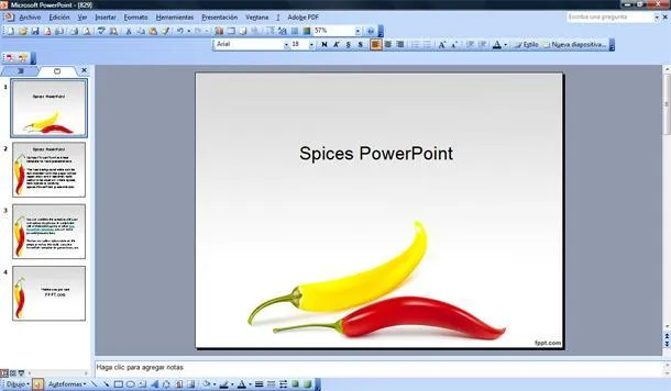 Plantilla PowerPoint Alimentos Ajíes | Plantillas PowerPoint Gratis