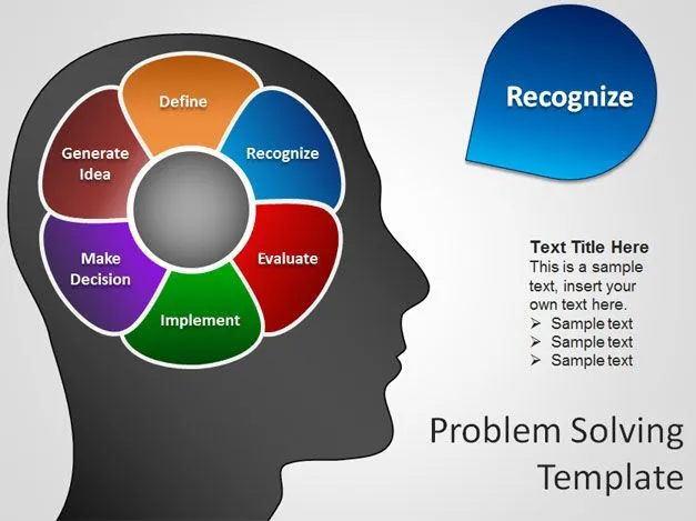 Plantilla PowerPoint con Cerebro para Resolución de Problemas Gratis