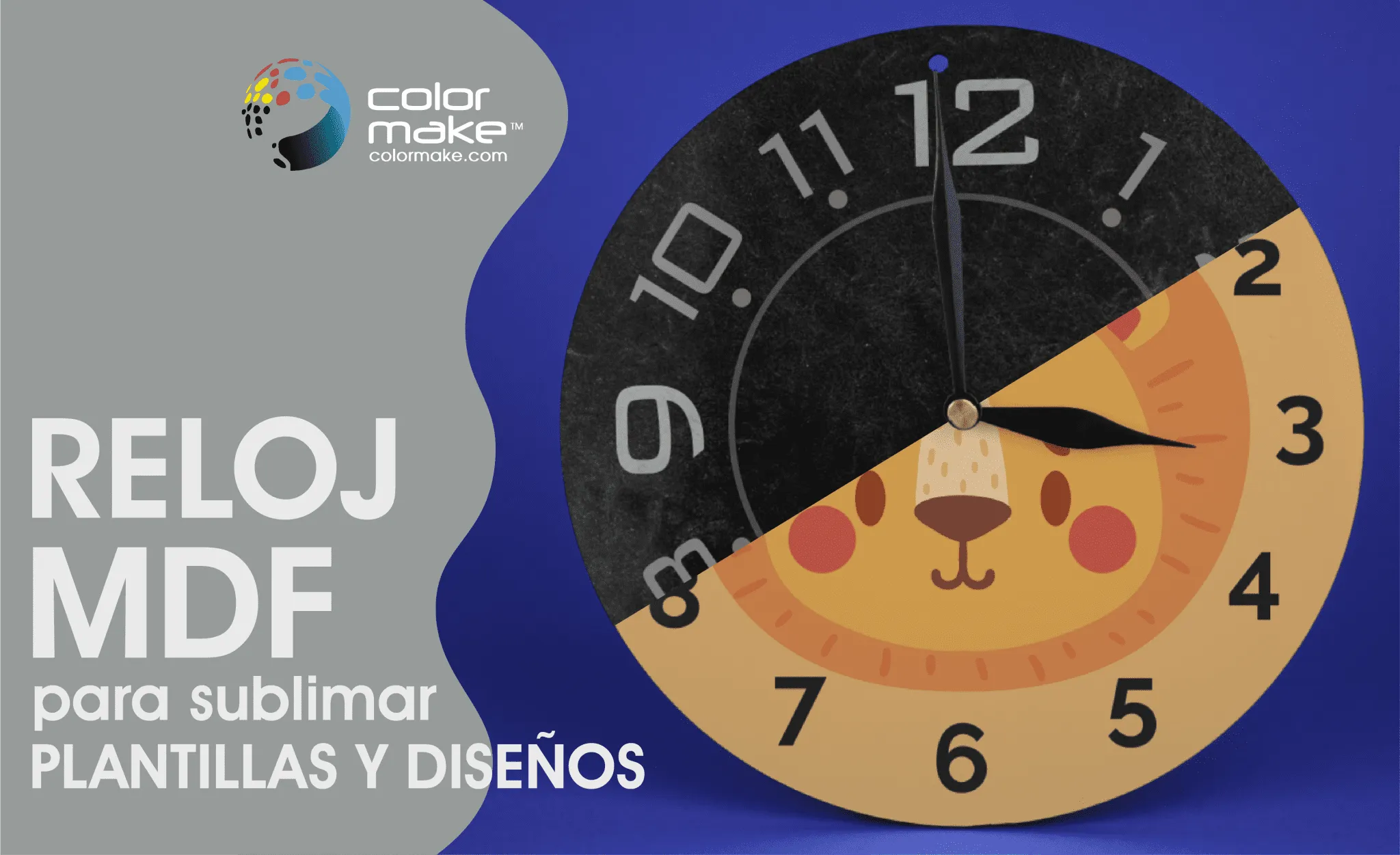 Plantilla para reloj de MDF sublimable - Color Make™