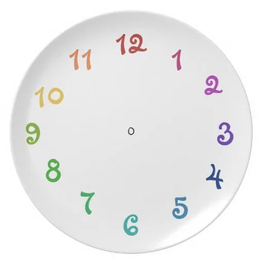 Plantilla del reloj de la placa del arco iris - - plato para ...