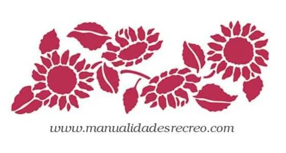 Plantilla stencil girasoles