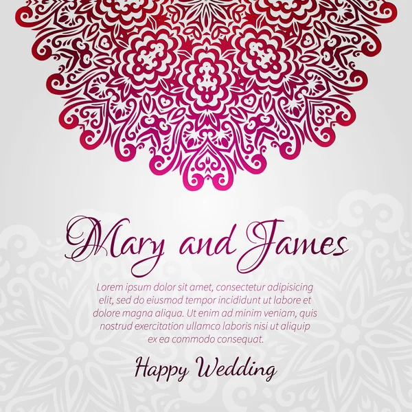 Plantilla de tarjeta de boda vector Lacy. círculo abstracto ...