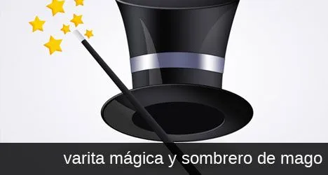 Plantilla de varita mágica y sombrero de mago PSD | Plantilla