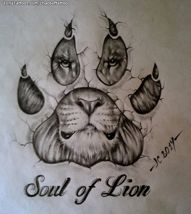 Plantilla/Diseño Tatuaje de Chaosoftattoo - Leones Animales Huellas