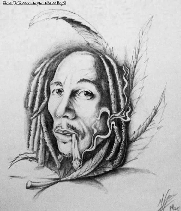 Plantilla/Diseño Tatuaje de marianofloyd - Bob Marley Retratos ...