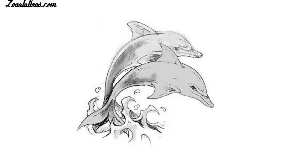 Plantilla/Diseño Tatuaje de Monikiya - Delfines Animales