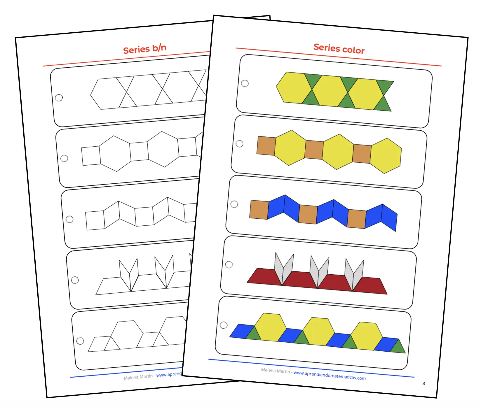 Plantillas para los bloques geométricos - Aprendiendo matemáticas