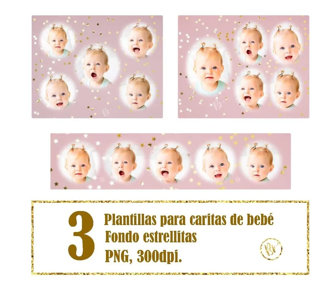 Plantillas para caritas de BEBÉ - Etsy México