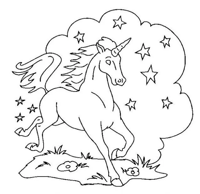 Dibujos para colorear de unicornios con alas - Imagui