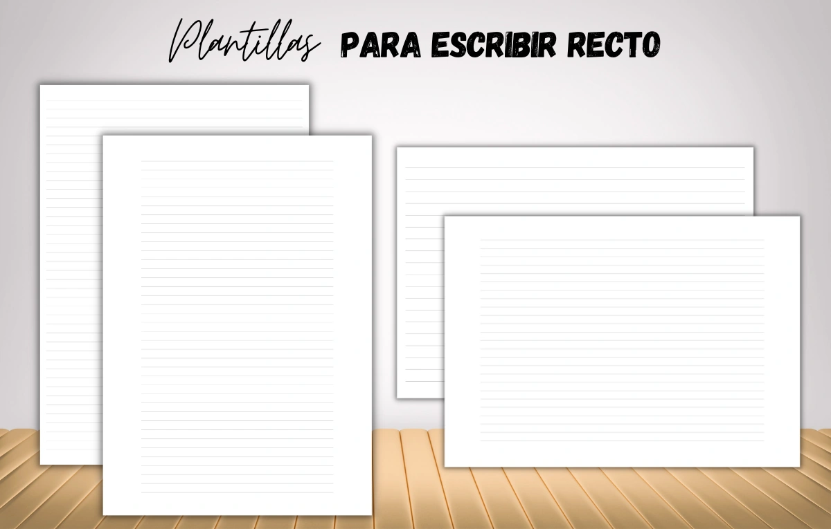 Plantillas para escribir recto ❤️ para imprimir