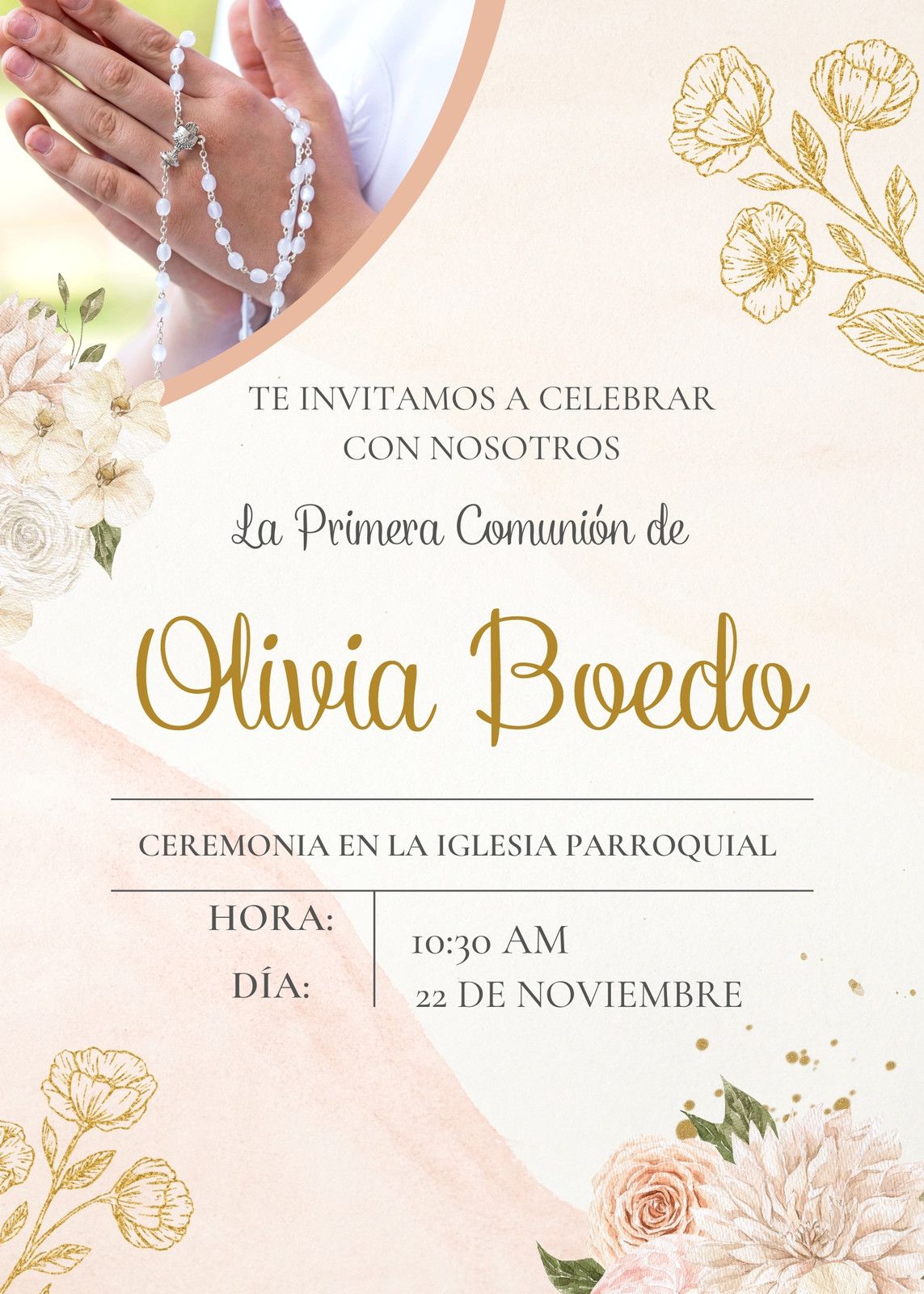 Plantillas de Frases Para Invitaciones De Primera Comunión online gratis | Canva