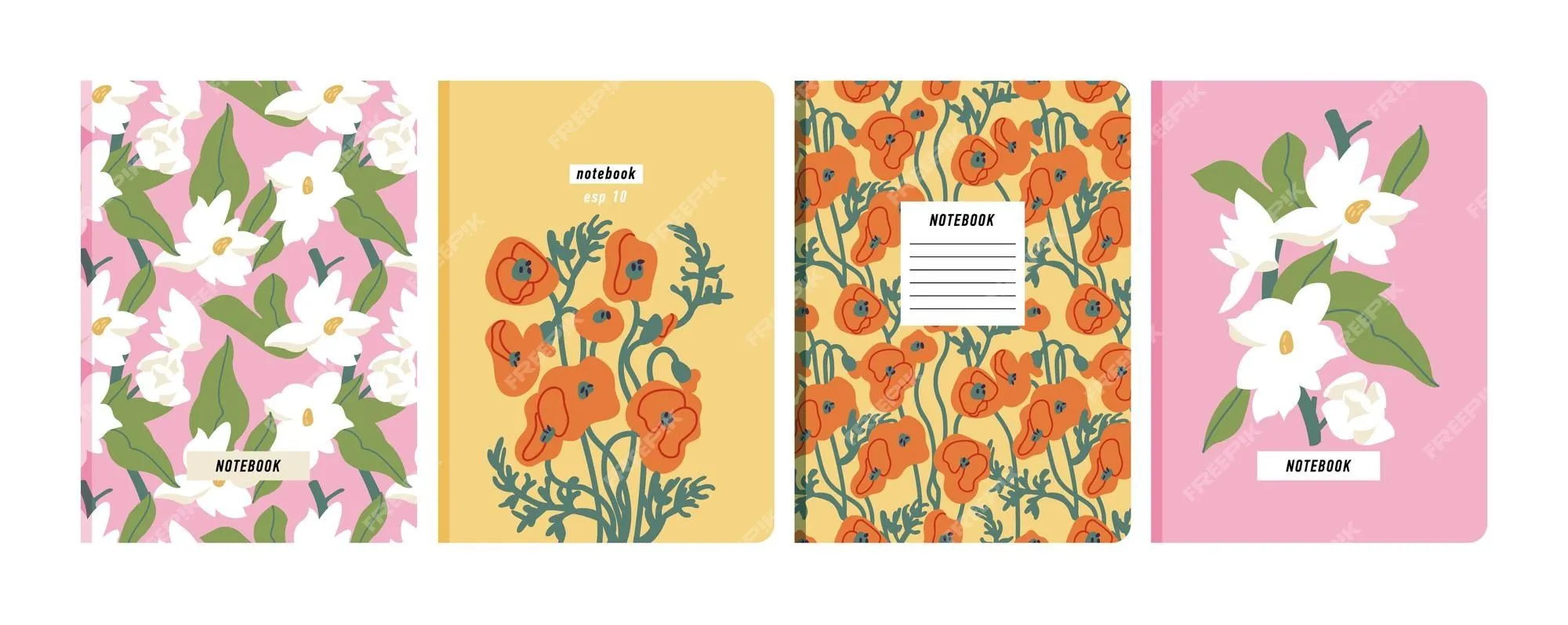 Plantillas de ilustraciones vectoriales portadas para cuadernos  planificadores folletos libros catálogos papeles pintados de flores con  tulipanes y enredaderas | Vector Premium