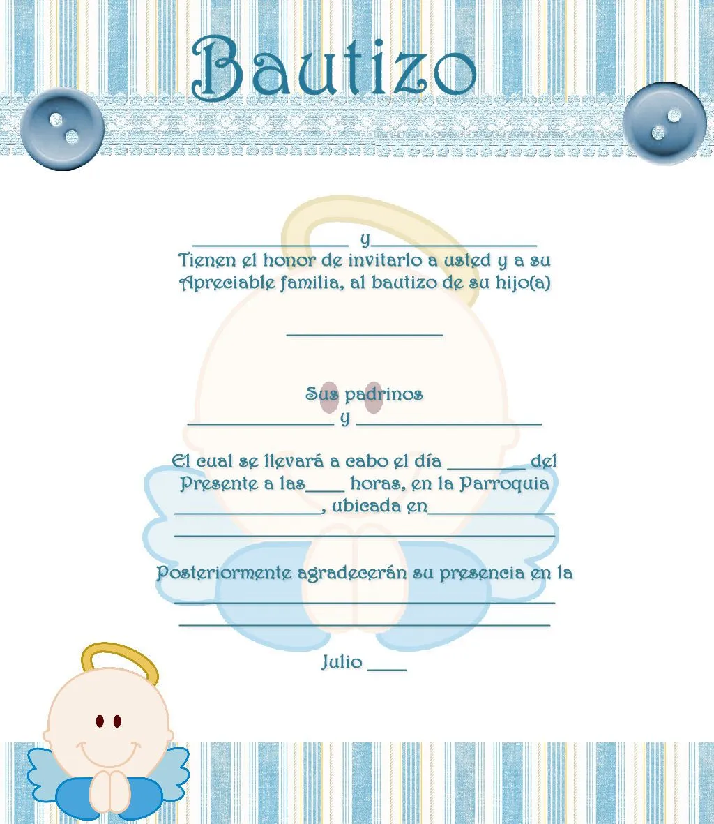 Plantillas para invitación de bautizo - Imagui