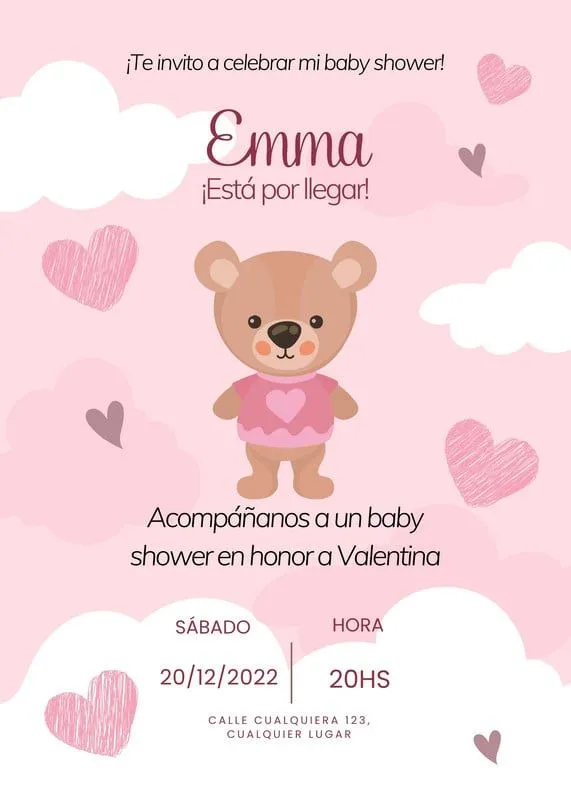 Plantillas para invitaciones de baby shower gratis | Canva