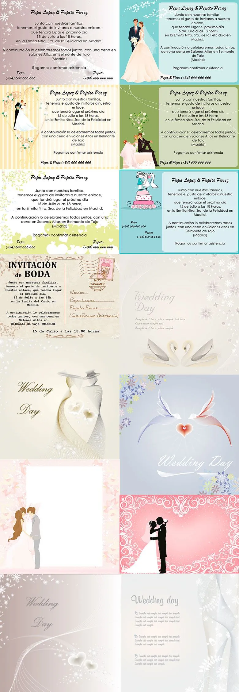 Plantillas Invitaciones de Boda Gratis | Magical Art Studio