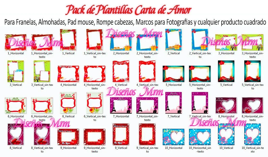 PLANTILLAS MARCOS PARA SUBLIMACION AMOR AMISTAD | Diseños MrM