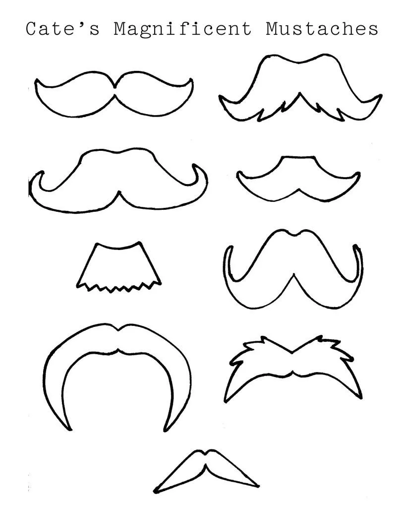 Plantillas de mostachos y bigotes diversos. | Ideas y material ...