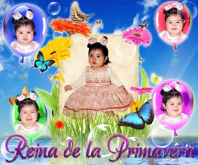 Plantillas para Photoshop 2014: Caritas de la Reina de la Primavera