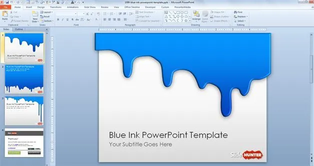 Plantillas Plantilla PowerPoint con Derrame de Pintura Azul ...