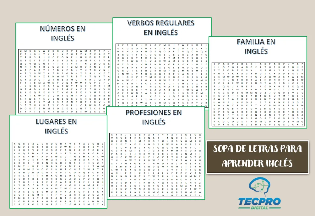 Plantillas de sopa de letras para imprimir gratis - Tecpro Digital