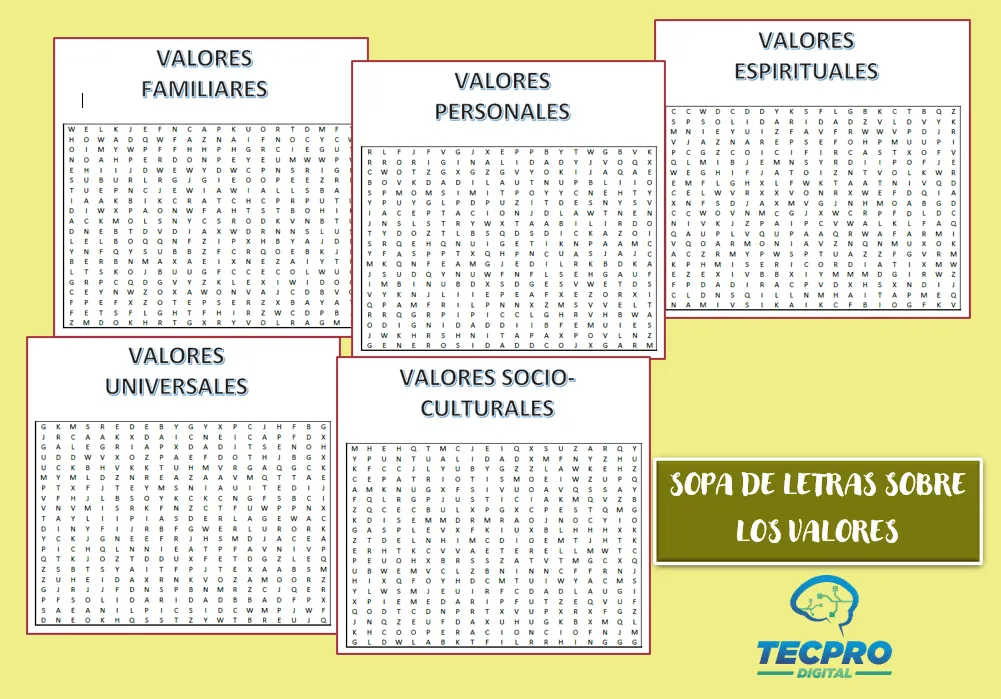 Plantillas de sopa de letras para imprimir gratis - Tecpro Digital