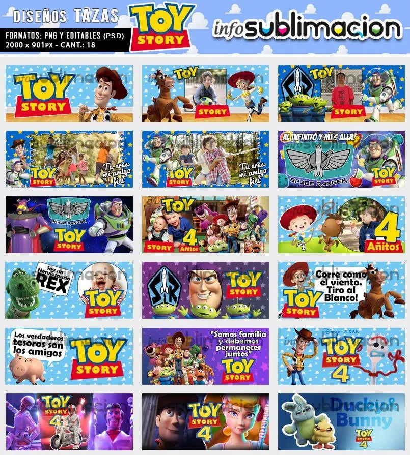 ▷ Plantillas para sublimar tazas de Toy Story | Info Sublimaciòn | Toy story,  Tazas, Separadores cristianos