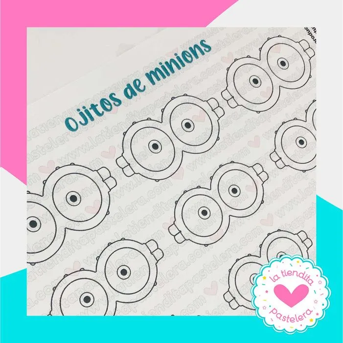 Plantillas para transferencias: Ojitos de minions (3 tamaños) y banana — La Tiendita Pastelera MX