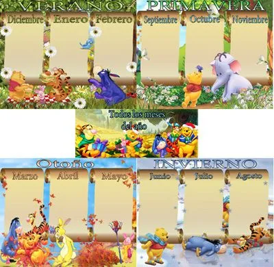 Plantillas Winnie The Pooh. Agenda Anual. | Marcos para Fotos Gratis.