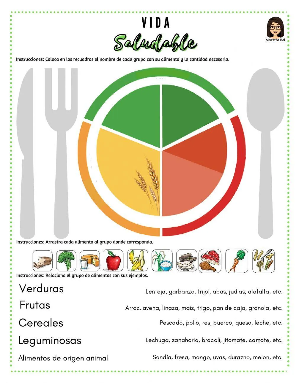 Plato del buen comer online worksheet | Live Worksheets