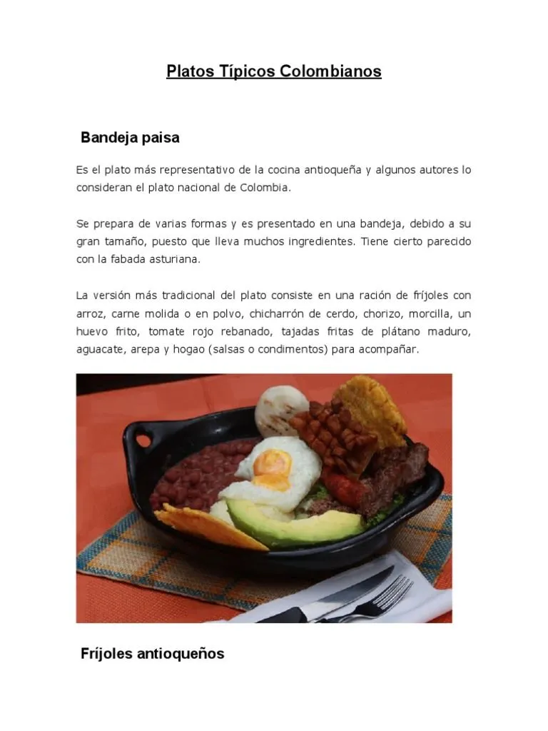 Platos Tipicos Colombianos | PDF | Menudencias | Cocina asiática