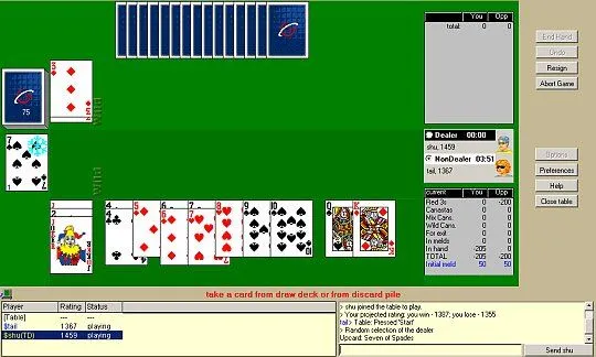 Play Canasta online. Internet Canasta