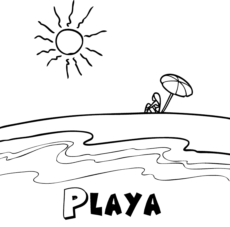 Dibujos de Playa en verano para colorear