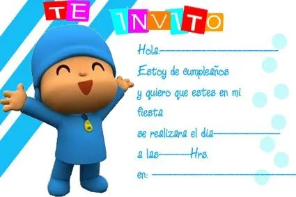 Tarjetas de pocoyo para imprimir gratis - Imagui