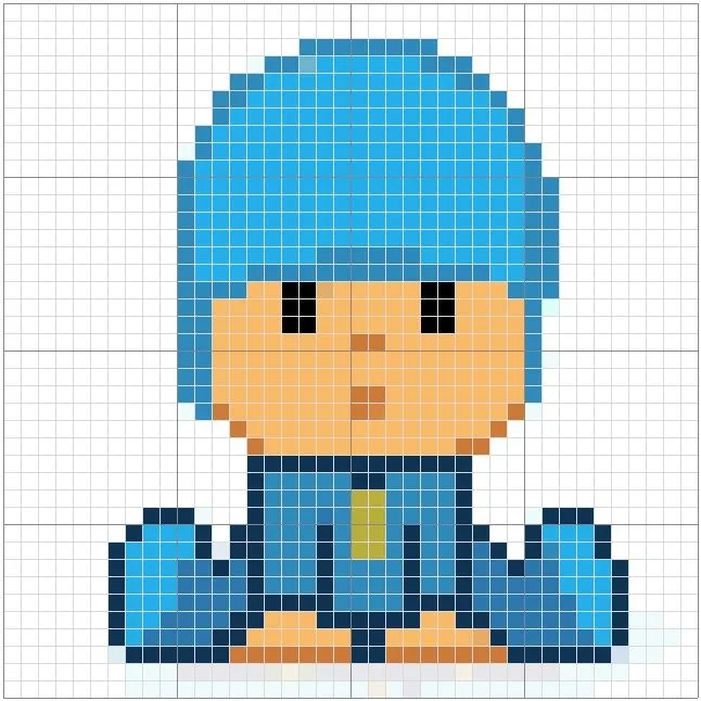 Pocoyo en punto de cruz - Imagui