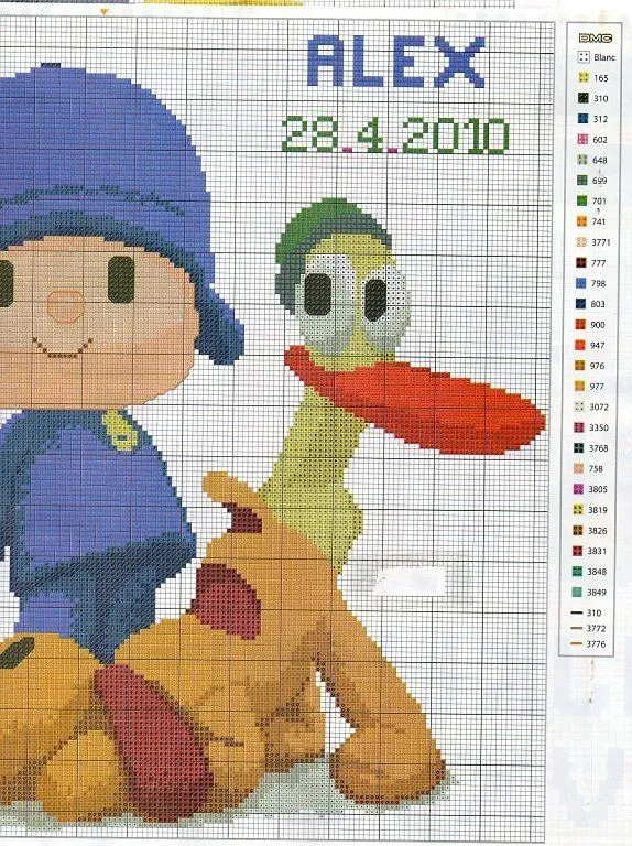 Pocoyo en punto de cruz patrones - Imagui