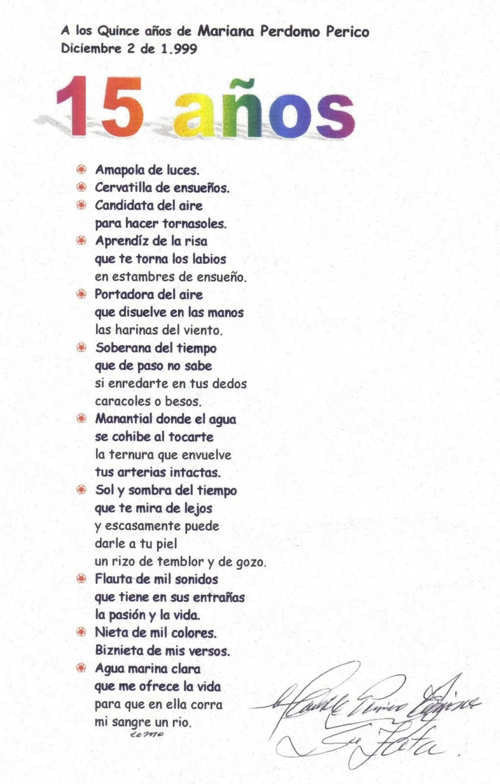 Poema de 15 años - Imagui