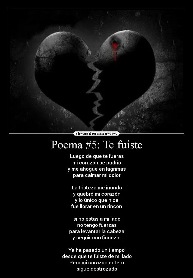 Poema #5: Te fuiste | Desmotivaciones