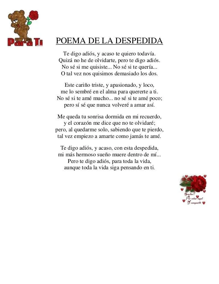 Poema de la despedida