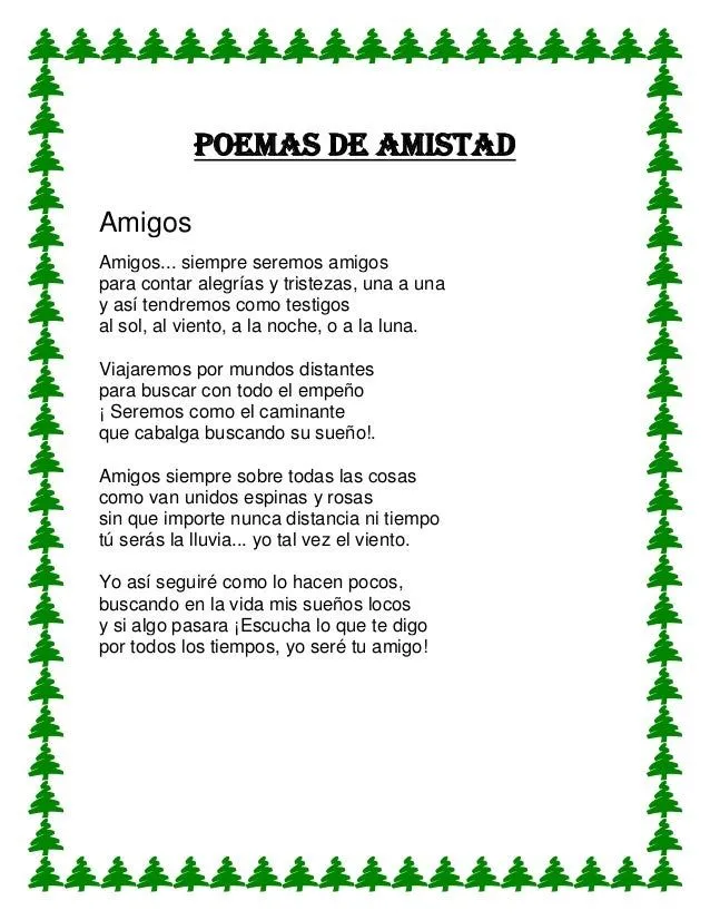 Poemas de amistad