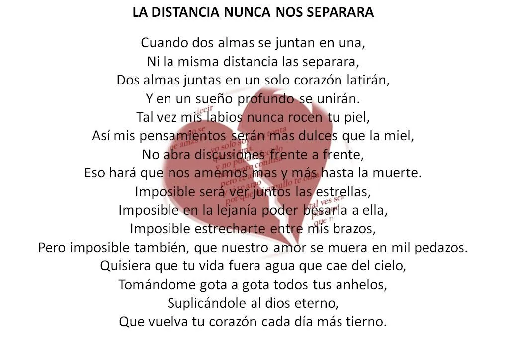 Poemas de amor sobre la distancia : Amor Poemas Frases Cartas