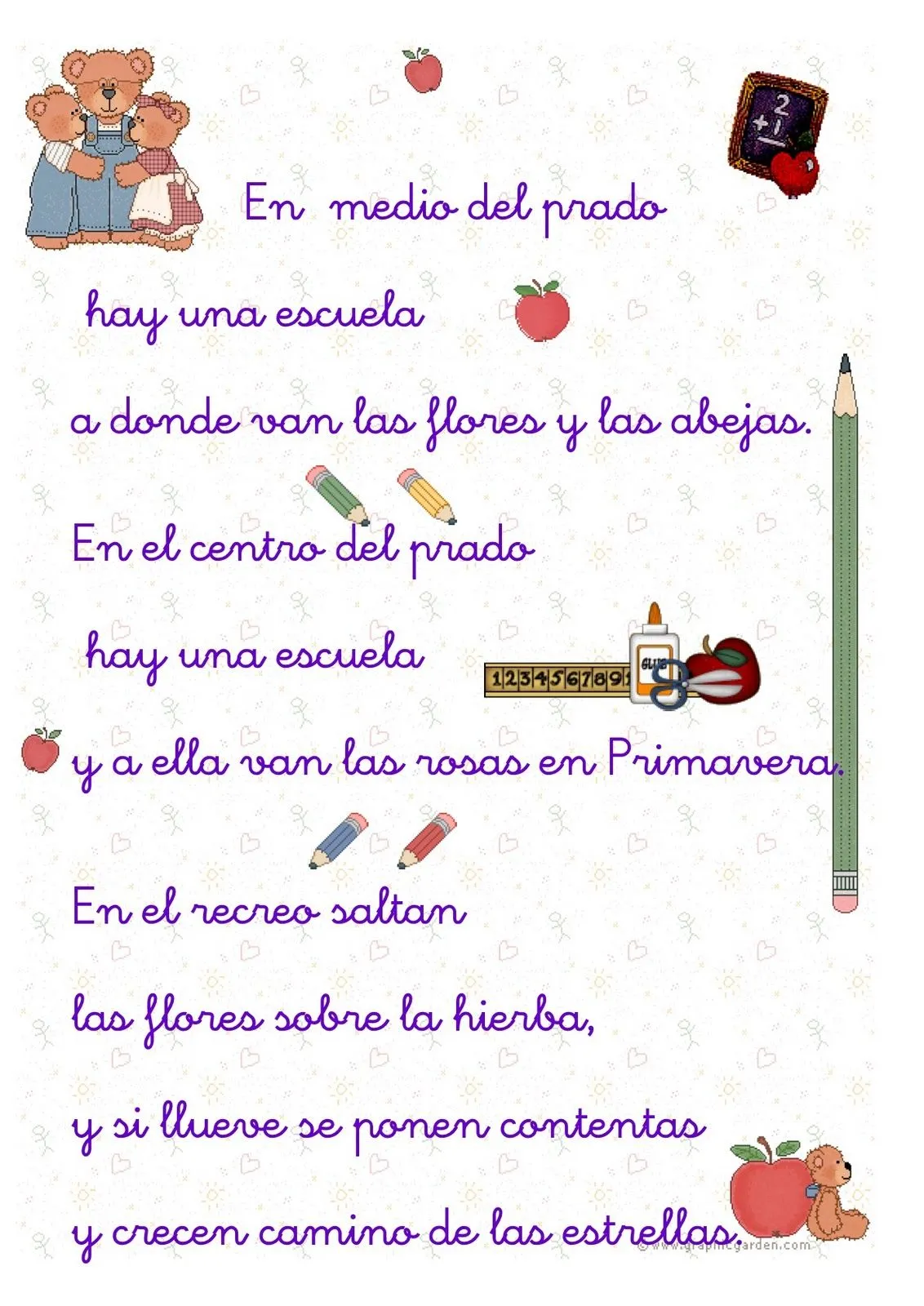 Poema para escuela - Imagui