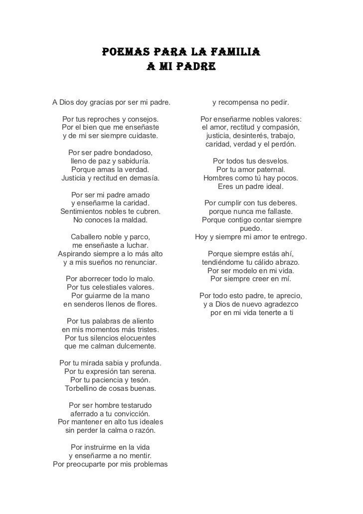 Poemas para la familia