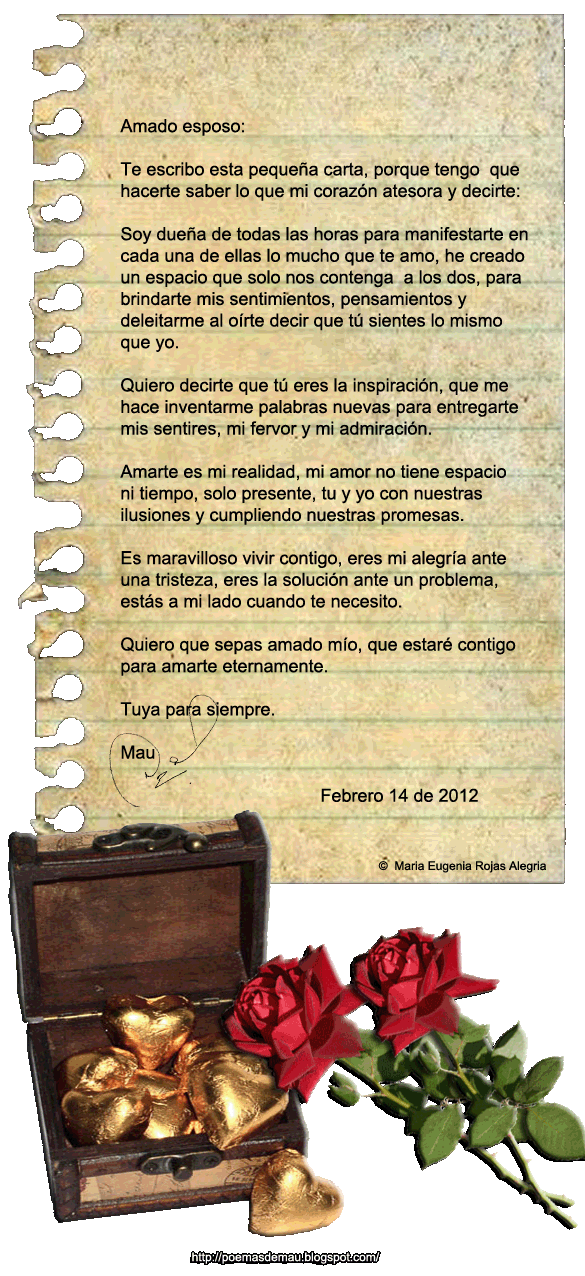 Poemas y Frases de Mau: Día de San Valentín: Carta a mi esposo