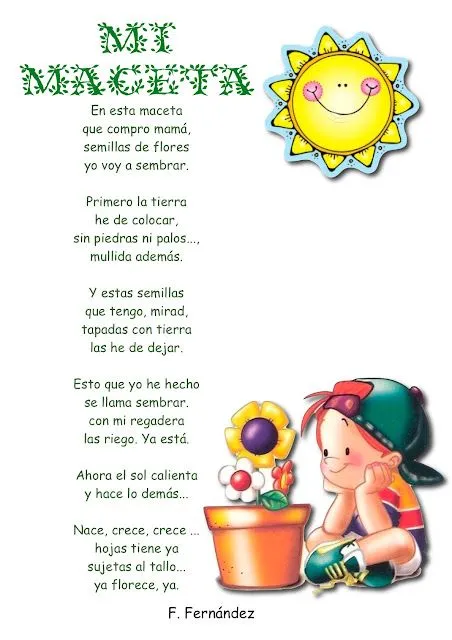 POEMAS INFANTILES CON DIBUJOS PARA NIÑOS